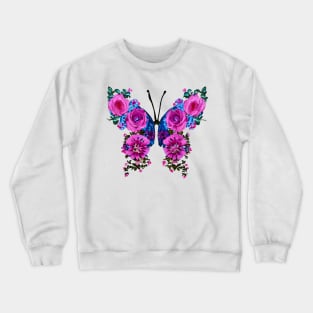 Vintage Floral Butterfly Crewneck Sweatshirt